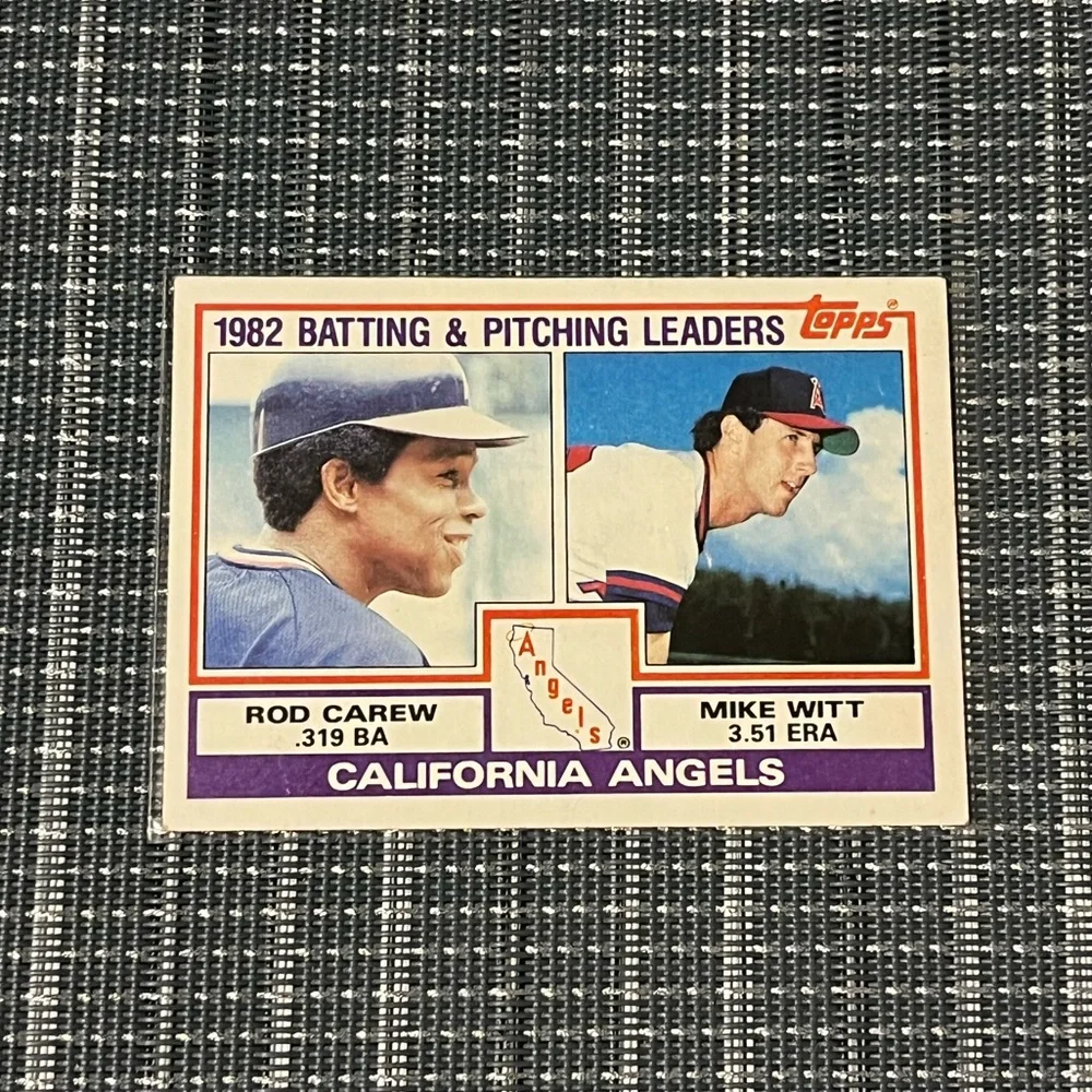 🌸 1983 Topps Angels Rod Carew & Mike Witt #651 Leaders Checklist